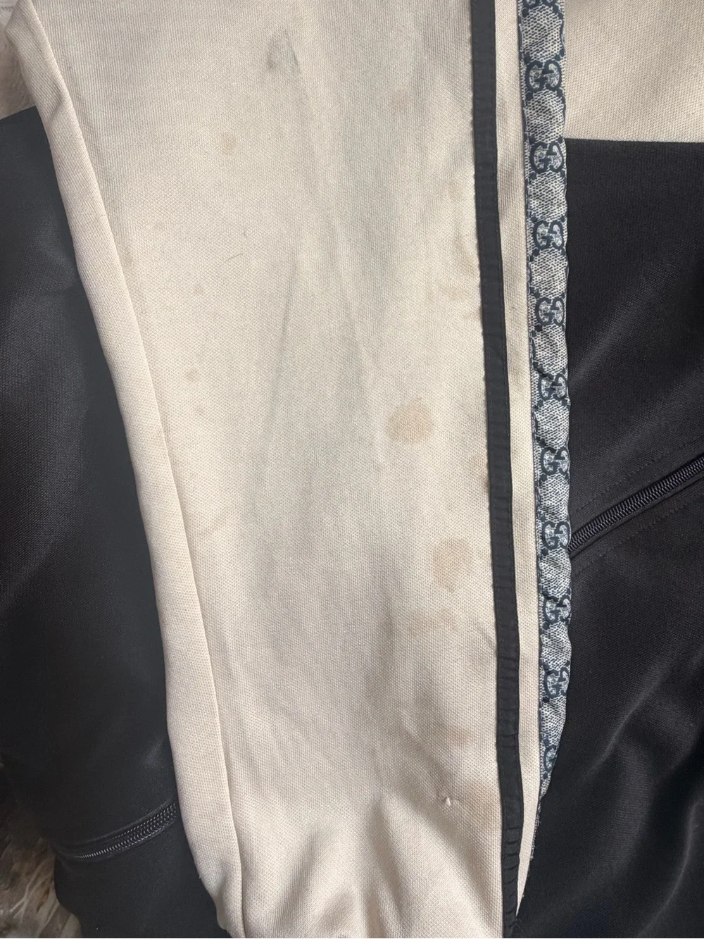 GUCCI  Oversize Technical Jersey Track Jacket GG Monogram Tape Sleeve M
